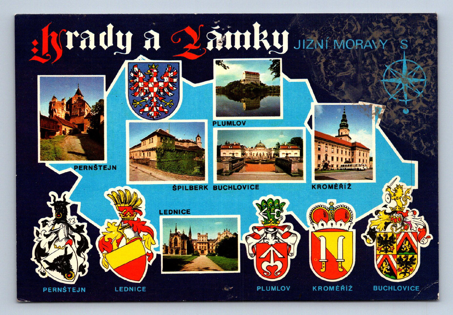 Postcard CASTLES AND CHATEAUS OF SOUTH MORAVIA (X23740)