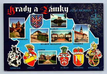 Postcard CASTLES AND CHATEAUS OF SOUTH MORAVIA (X23740)