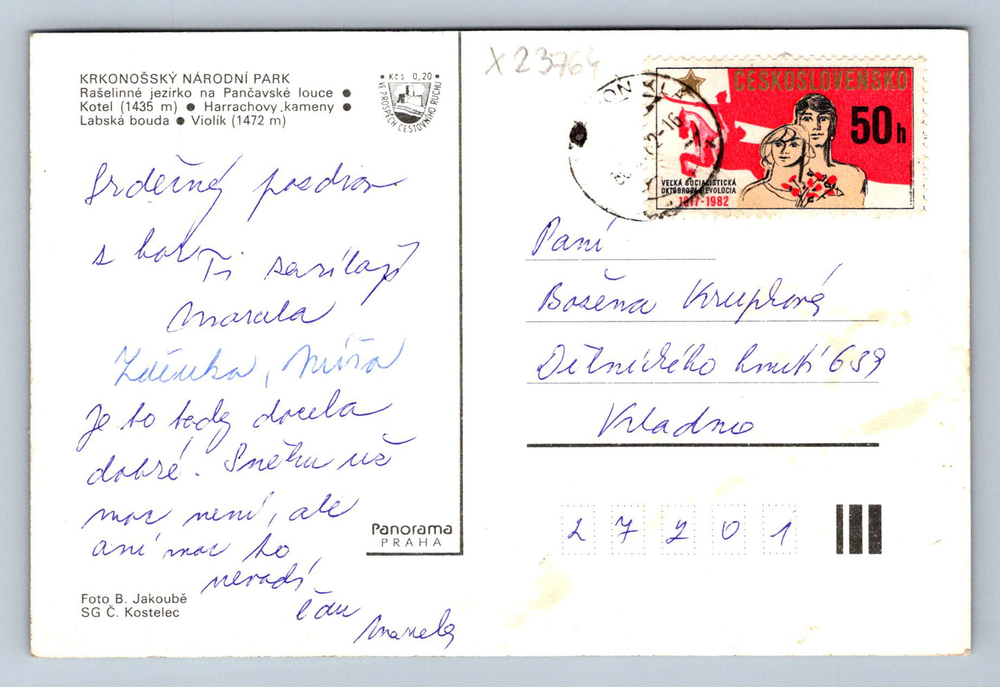 Postcard KRKONOSZSKY NATIONAL PARK (X23764)