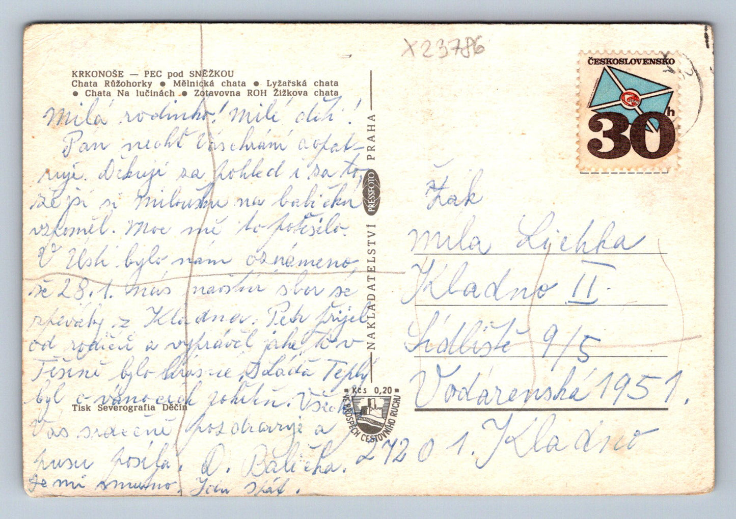 Postcard KRKONOSE (X23786)