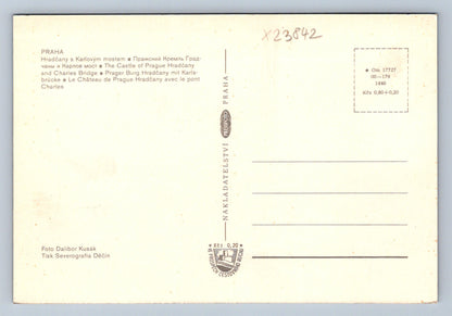 Postcard PRAGUE HRADČANY WITH CHARLES BRIDGE (X23842)