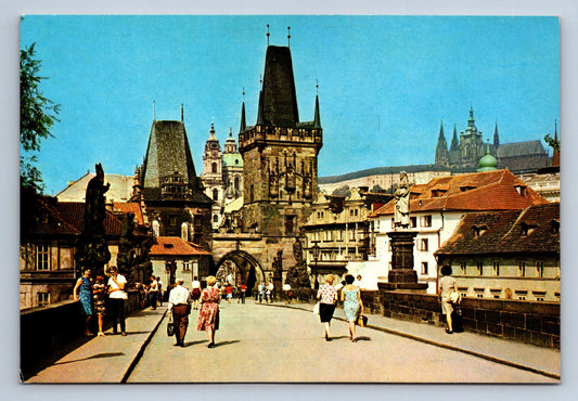 Postcard PRAGUE HRADČANY WITH CHARLES BRIDGE (X23842)