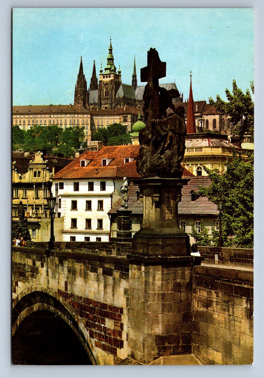 Postcard PRAGUE HRADČANY WITH CHARLES BRIDGE (X23847)
