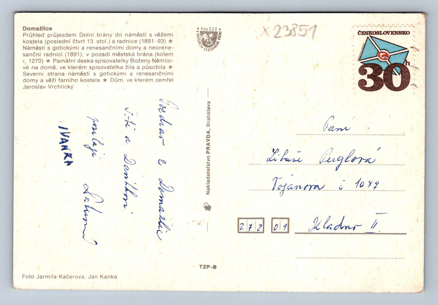 Pohlednice DOMAŽLICE (X23851)