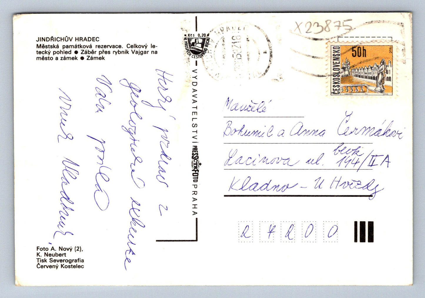 Pohlednice JINDŘICHŮV HRADEC (X23875)
