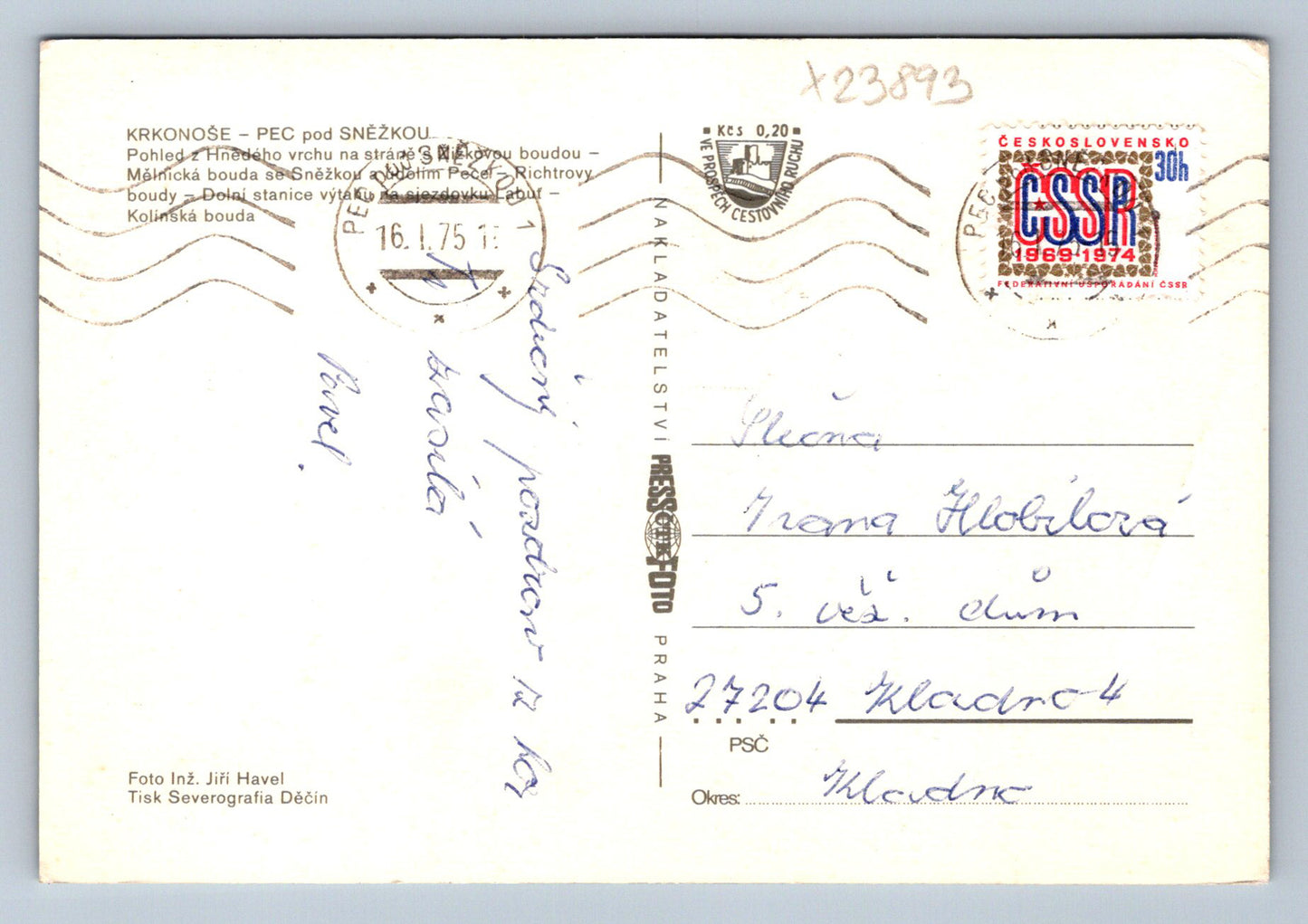 Pohlednice KRKONOŠE PEC POD SNĚŽKOU (X23893)