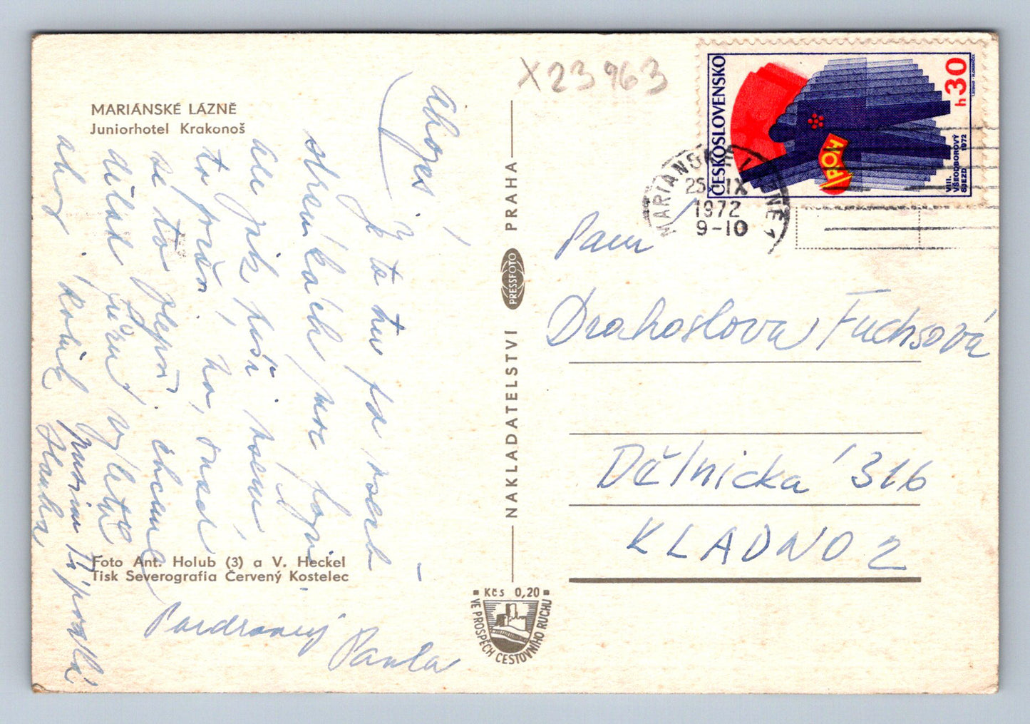 Postcard MARIANSKÉ LÁZNĚ (X23963)