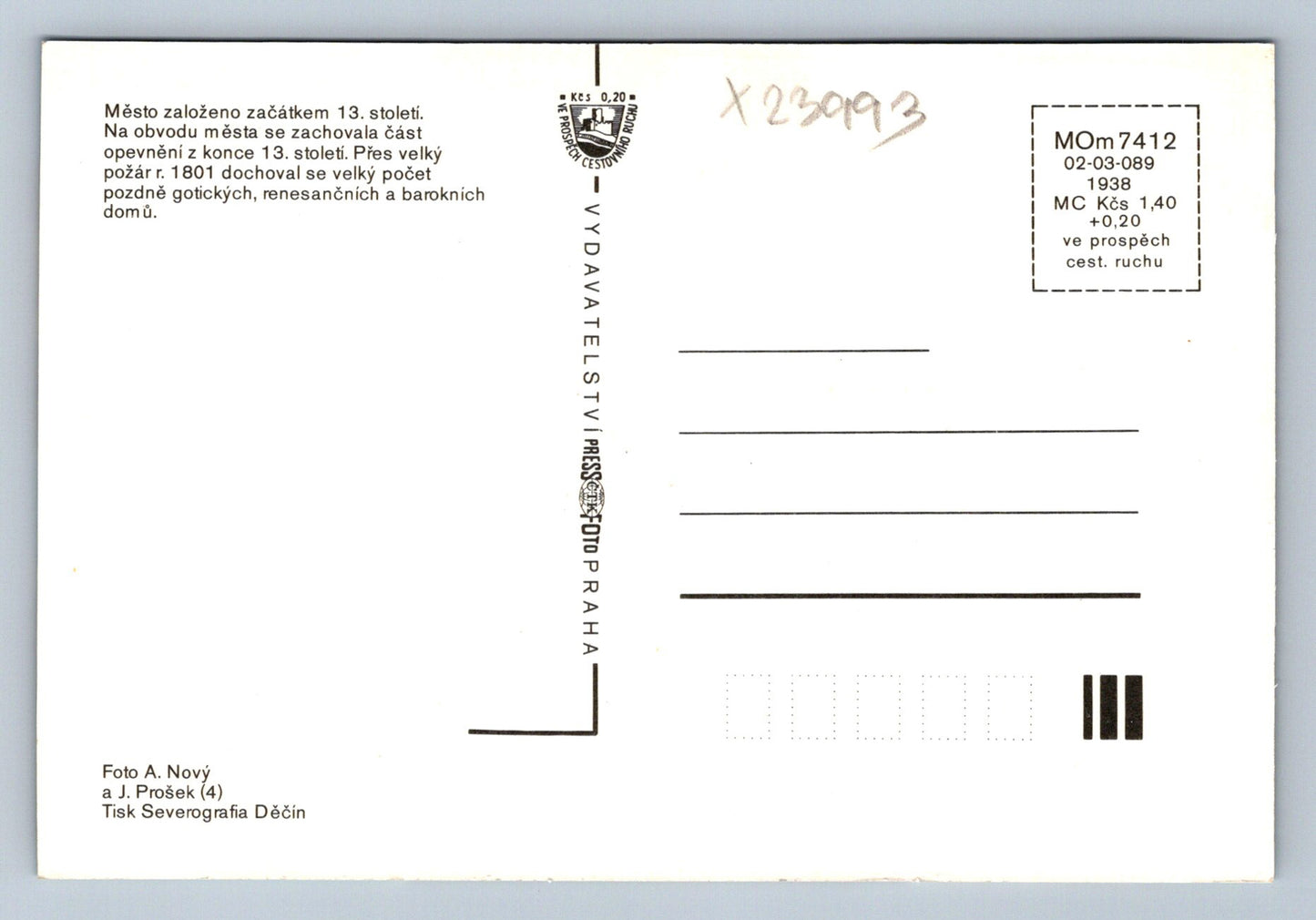 Pohlednice JINDŘICHŮV HRADEC (X23993)