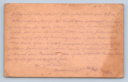 Pohlednice Psaný pohled fialové razítko Infanterie (JN1838)