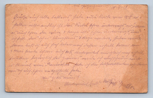Pohlednice Psaný pohled fialové razítko Infanterie (JN1838)