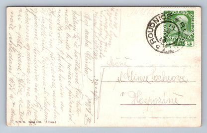 Pohlednice Rybáři na loďce razítko Roudnice (JN1866)