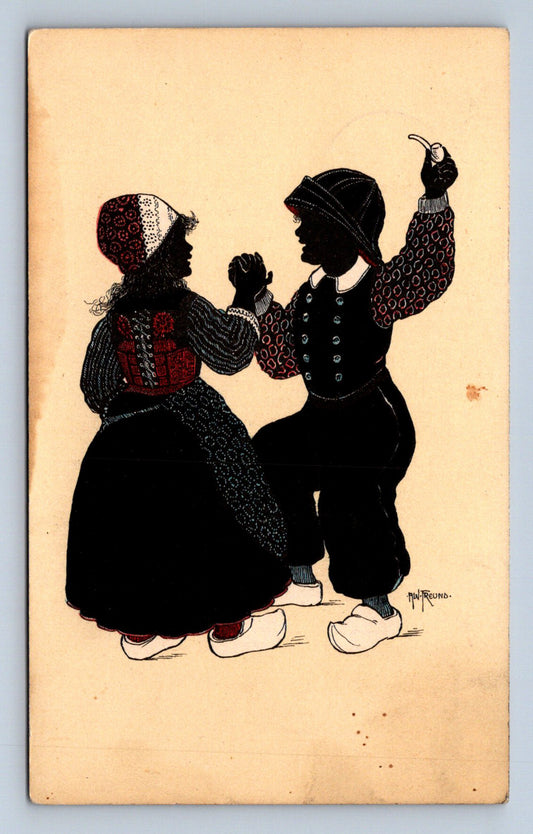 Pohlednice Černé malované děti v kroji razítko Žamberk (JN1877)