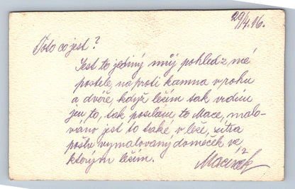 Pohlednice Malovaná pohlednicedatum 29/4/16 (JN1896)