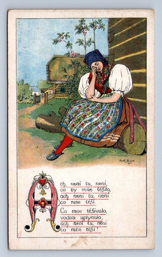 Pohlednice Malovaná pohlednice Ach, nená tu, není (JN1901)