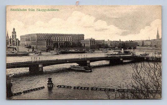 Pohlednice Stockholm fran Skeppsholmen (JN1927)