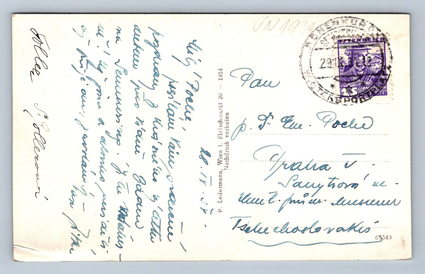 Pohlednice Pension Sonnhof. Höhenkurort Semmering (JN1931)