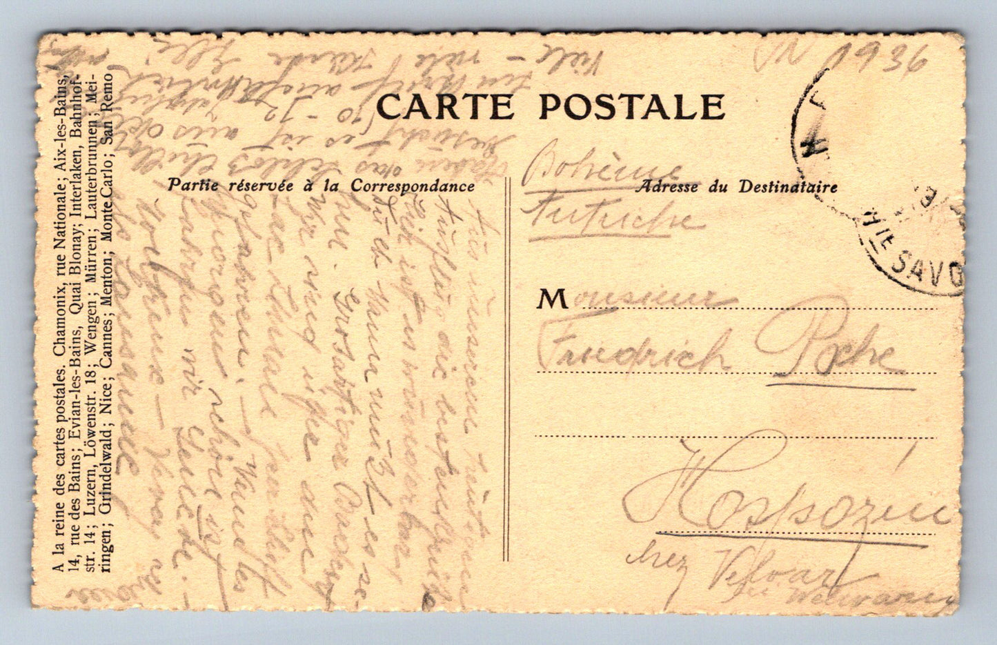 Pohlednice Evian les Bains hotely (JN1936)