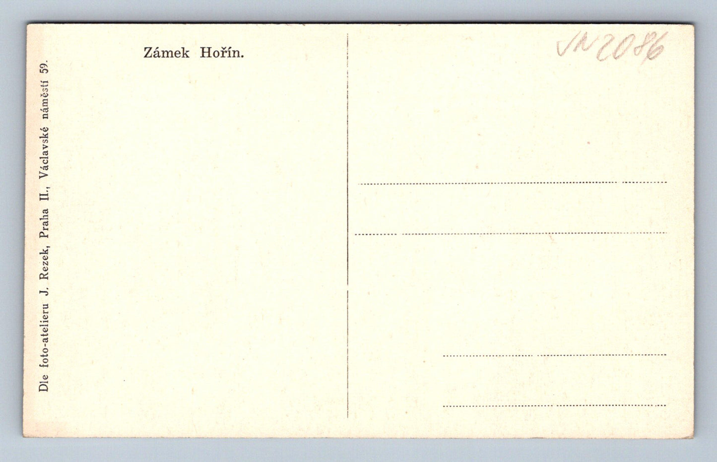 Pohlednice Zámek Hořín (JN2086)