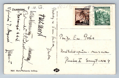 Pohlednice Žamberk Nákl Marta Faltusová, knihkup (JN2090)