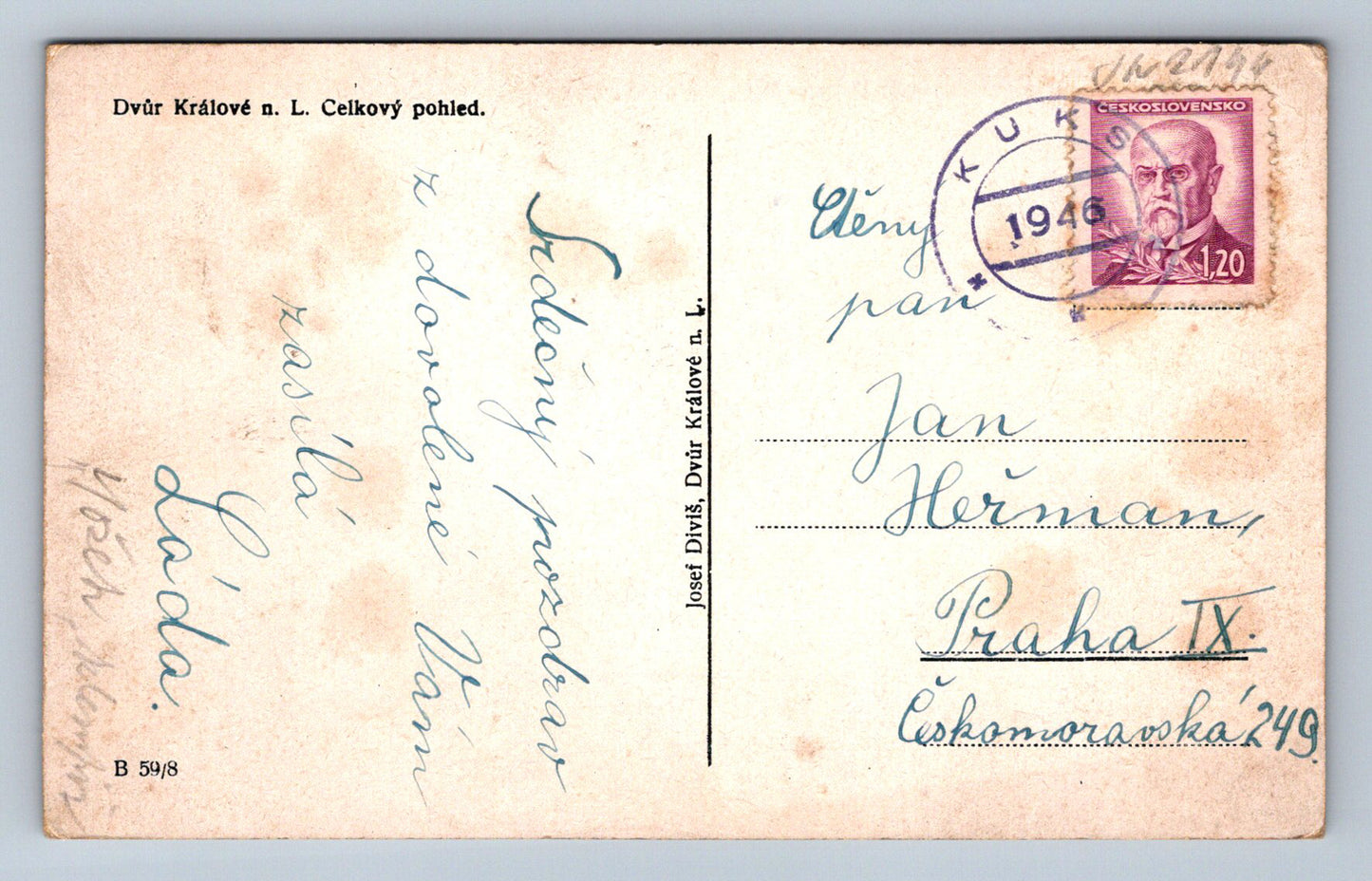 Pohlednice Dvůr Králové n. L. Celkový pohled (JN2146)