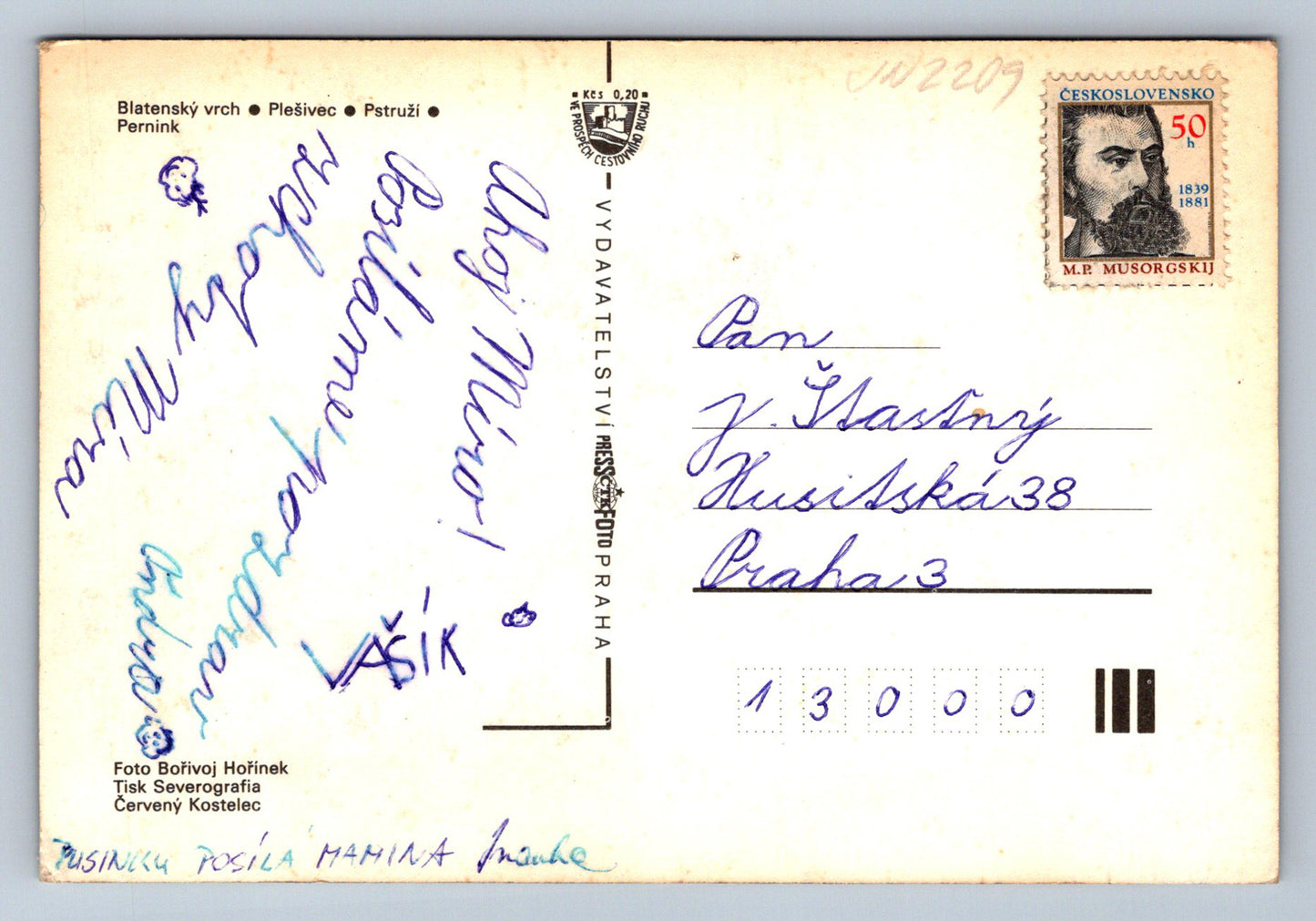 Pohlednice Krušné hory Blatenský vrch (JN2209)