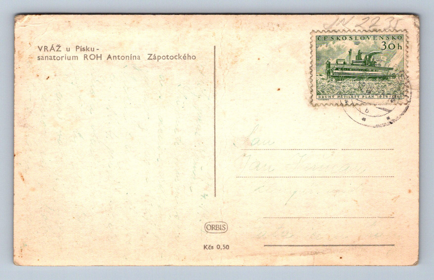 Pohlednice Vráž u Písku sanatorium ROH (JN2235)