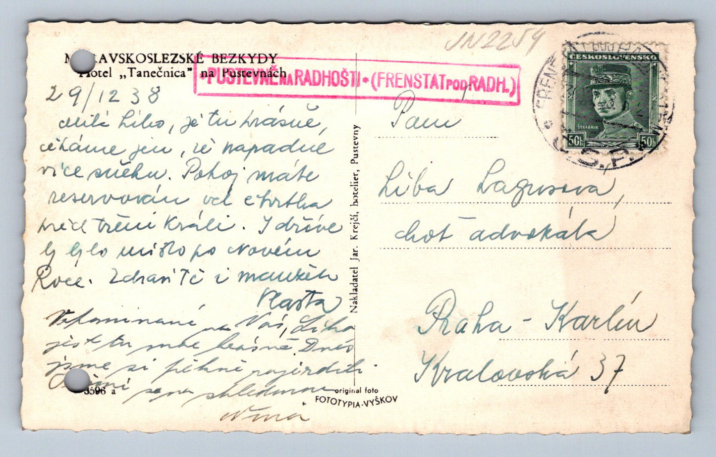 Pohlednice Moravskoslezské beskydy (JN2254)