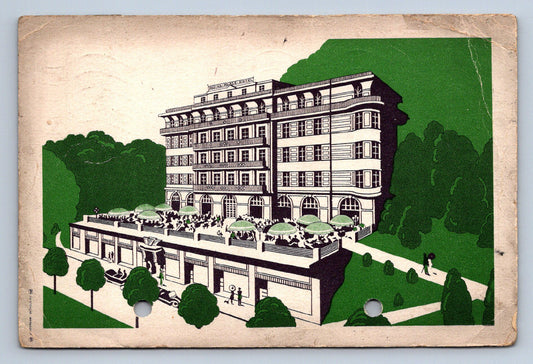 Pohlednice Mariánské lázně kreslený hotel (JN2282)