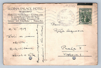 Pohlednice Mariánské lázně kreslený hotel (JN2282)