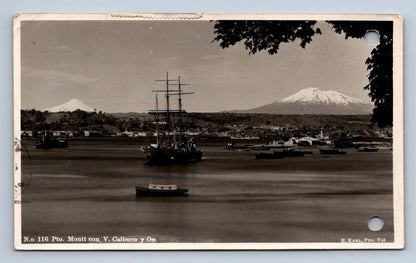 Pohlednice Chille N.o. 116 Pto. Montt noc. V. Calbuco y Osorno (JN2331