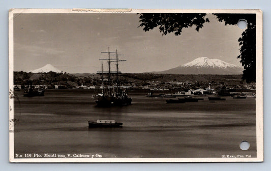 Pohlednice Chille N.o. 116 Pto. Montt noc. V. Calbuco y Osorno (JN2331