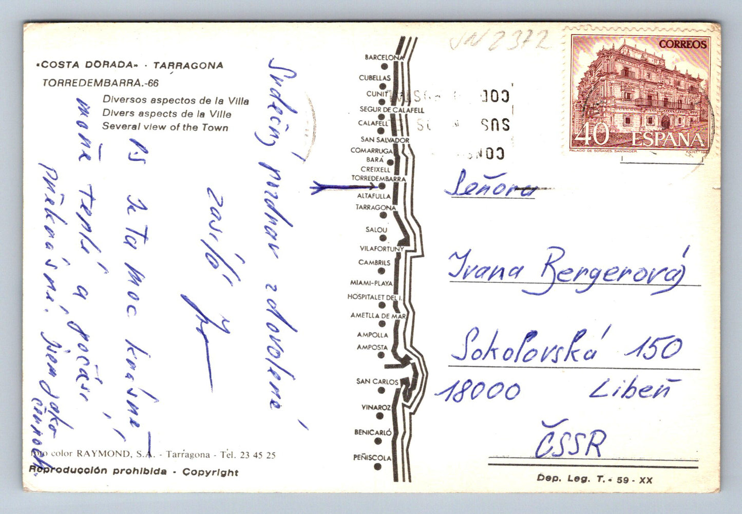 Pohlednice Teorredembarra celkový pohled (JN2372)
