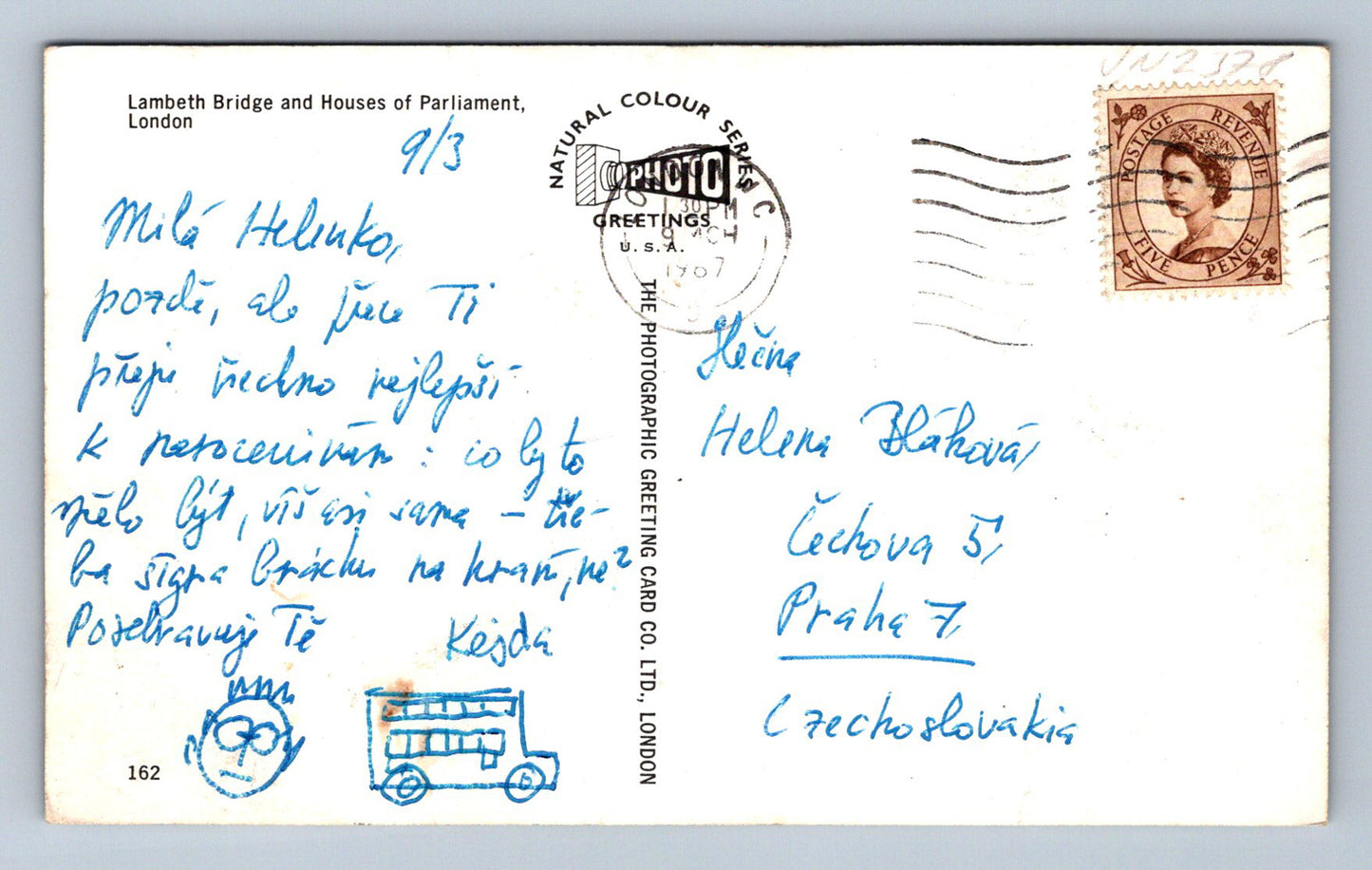 Pohlednice Londýn Lambeth Bridge and Houses of Parliament (JN2378)