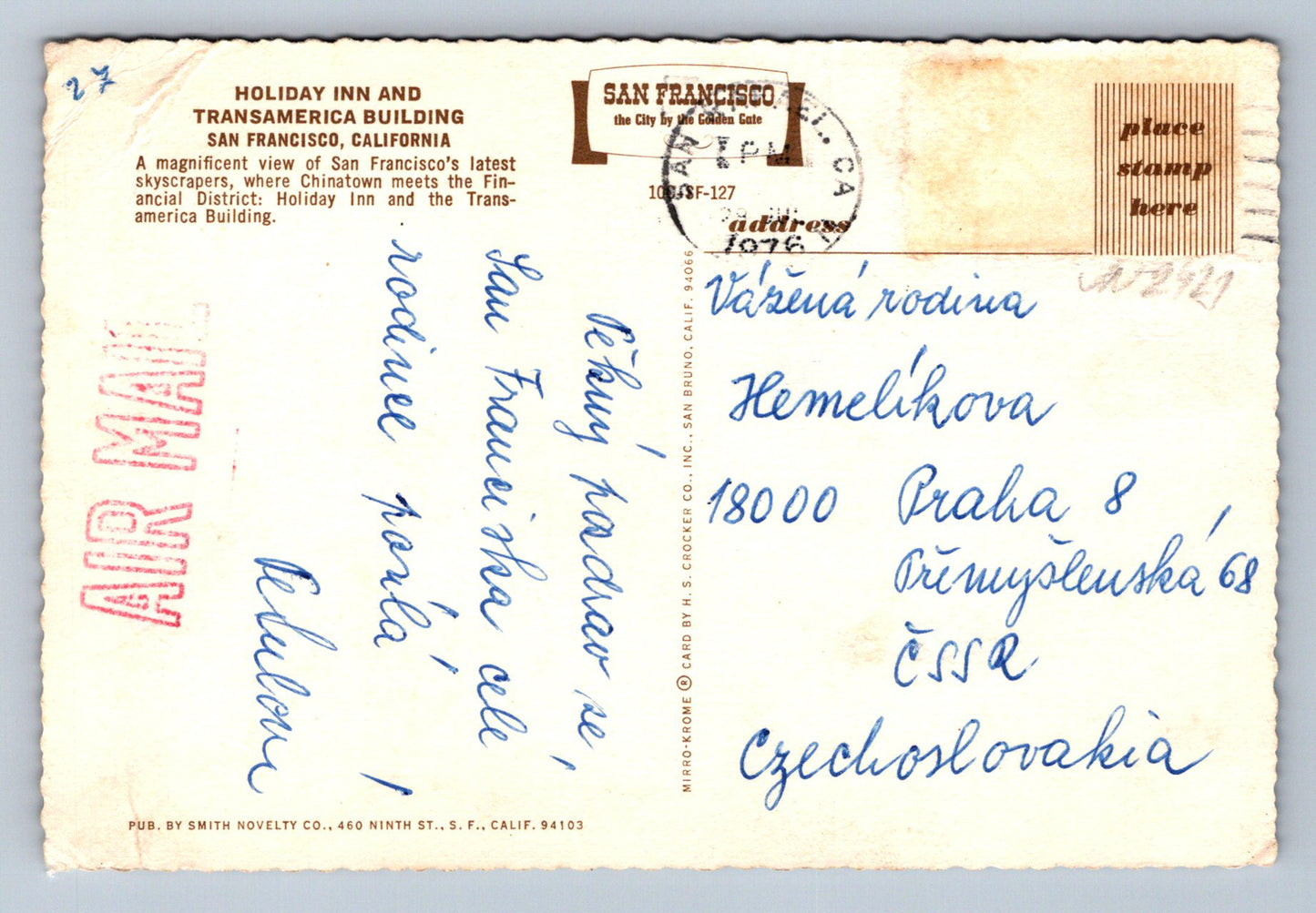 Pohlednice California San Francisco Holiday Inn (JN2421)