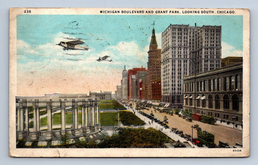 Pohlednice Chicago Michigan Boulevard and grant park (JN2443)
