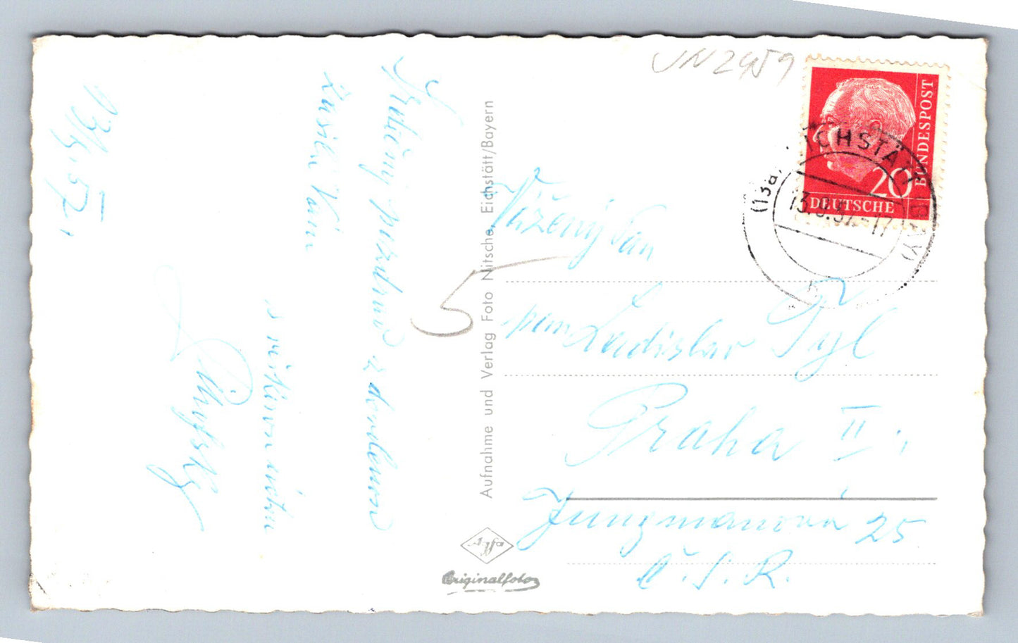 Pohlednice Gruss aus Eichstätt Bayern celkový pohled (JN2459)
