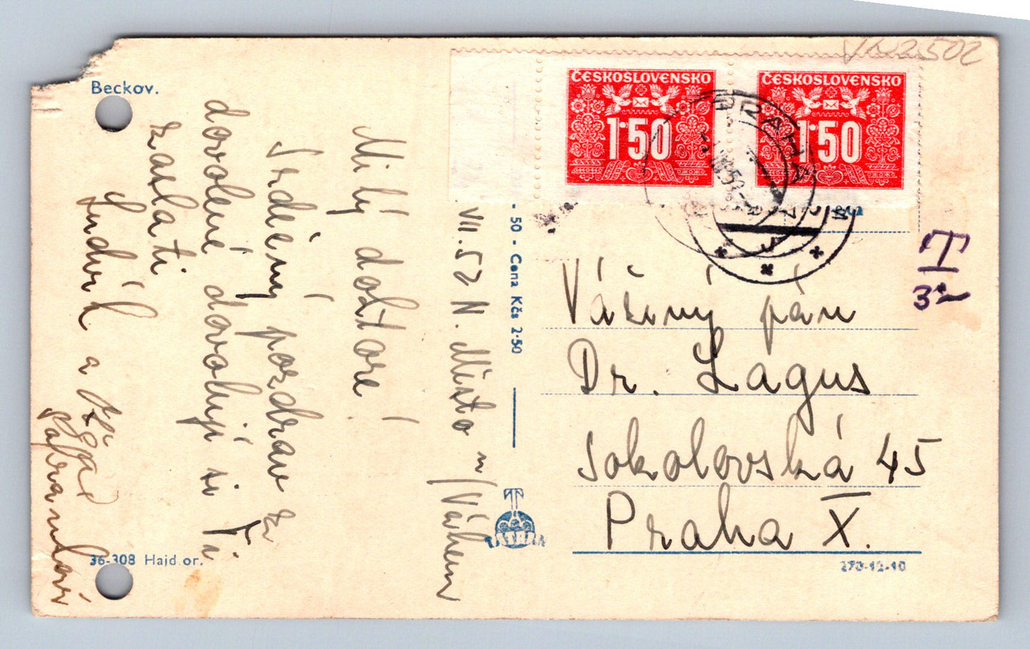 Pohlednice Beckov výhled na hrad (JN2502)