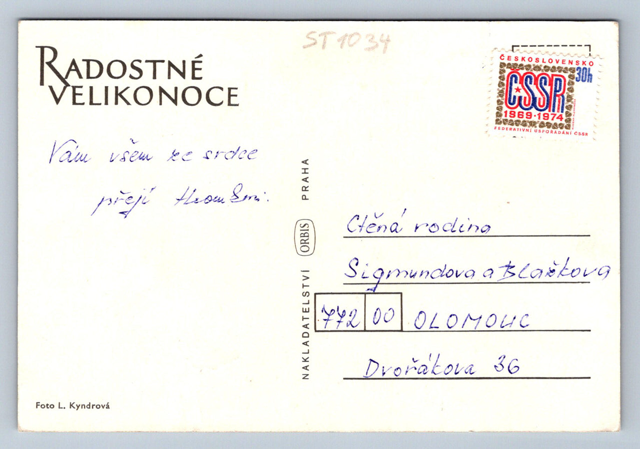 Pohlednice RADOSTNÉ VELIKONOCE (ST1034)