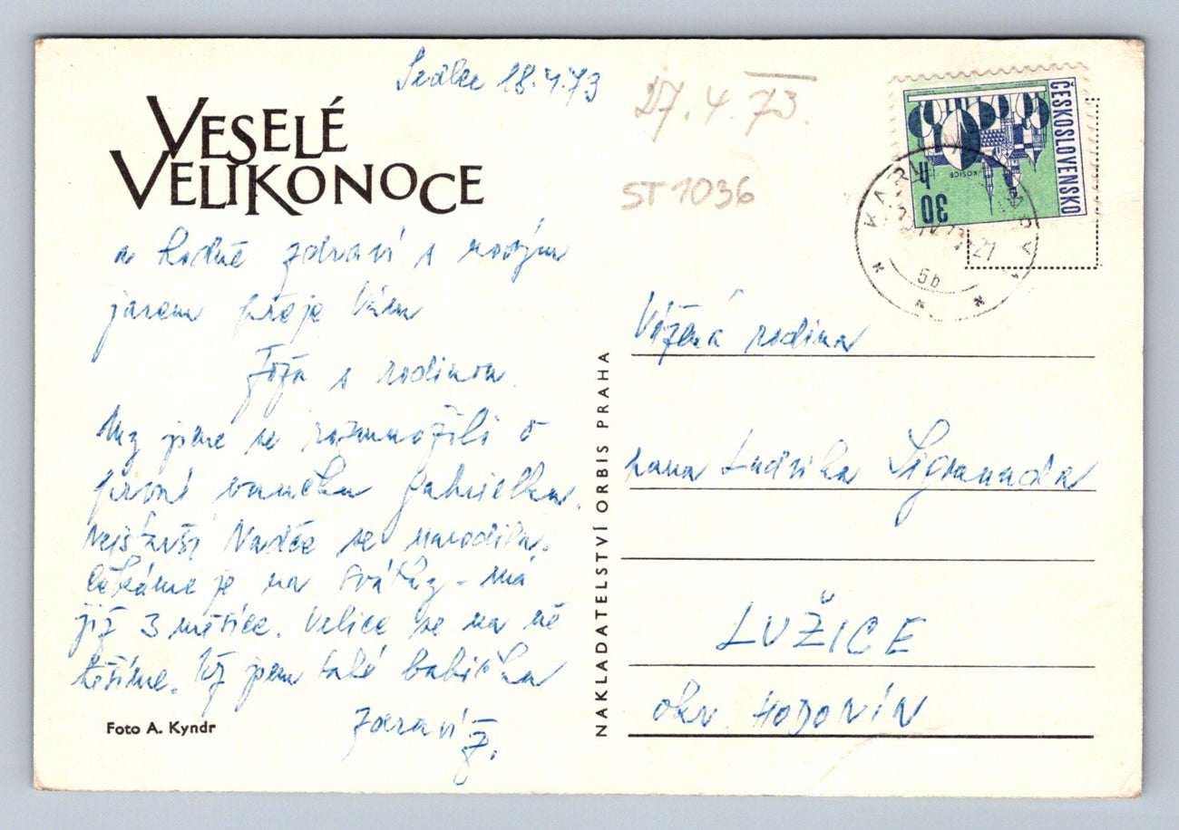 Pohlednice VESELÉ VELIKONOCE (ST1036)