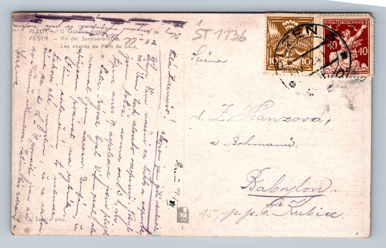 Pohlednice PLZEŇ - U SASKÉHO MOSTU (ST1136)