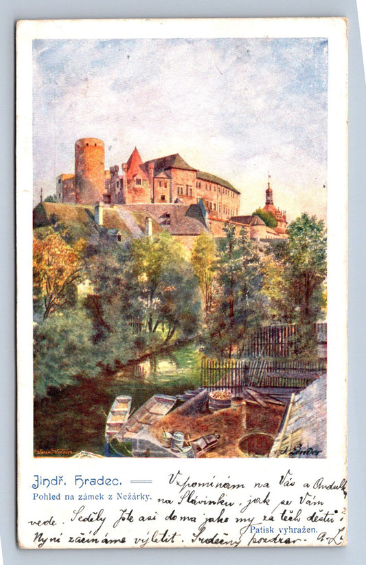Pohlednice JINDŘICHŮV HRADEC - POHLED NA ZÁMEK Z NEŽÁRKY (ST1137)