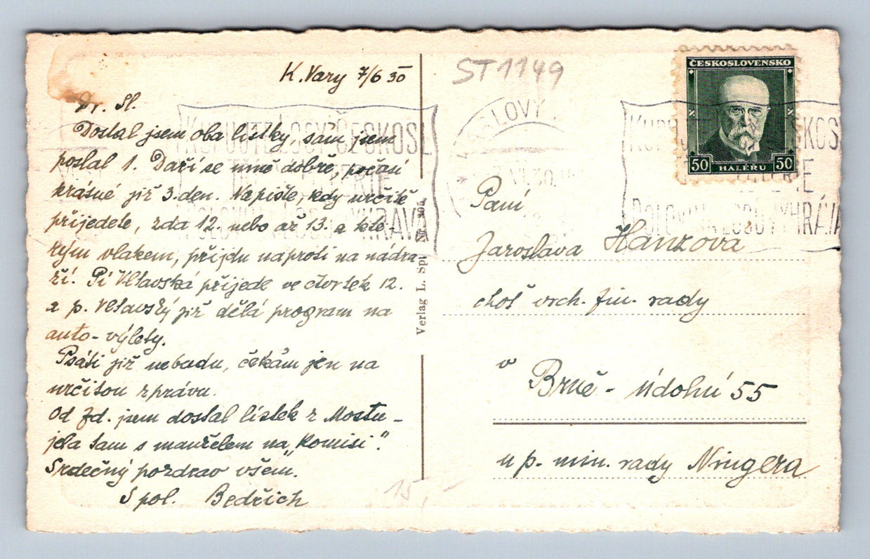 Pohlednice KARLOVY VARY - CELKOVÝ POHLED (ST1149)