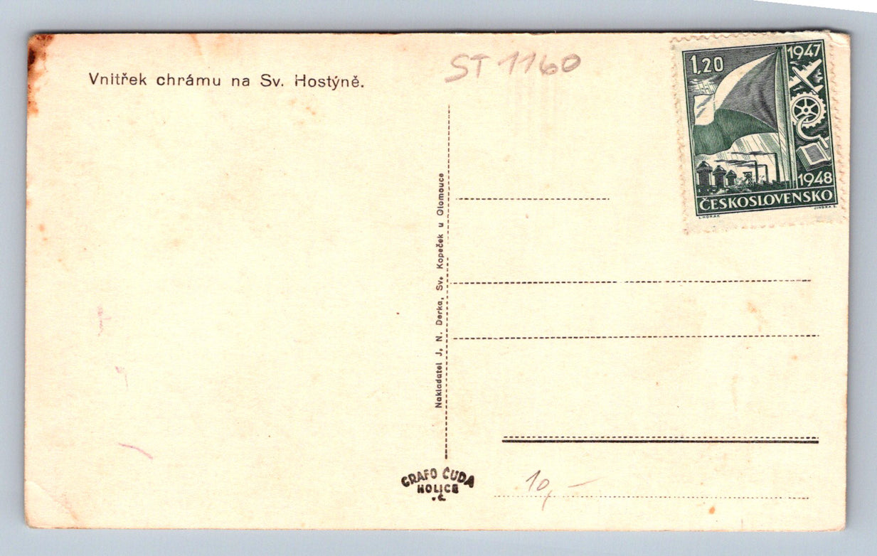 Pohlednice VNITŘEK CHRÁMU NA SV. HOSTÝNĚ (ST1160)