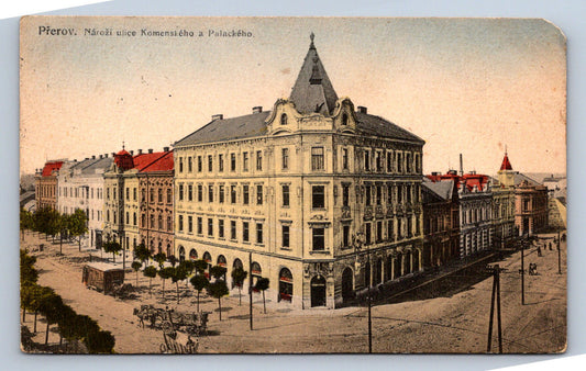 Pohlednice PŘEROV - NÁROŽÍ ULICE KOMENTSKÉHO A PALACKÉHO (ST1169)