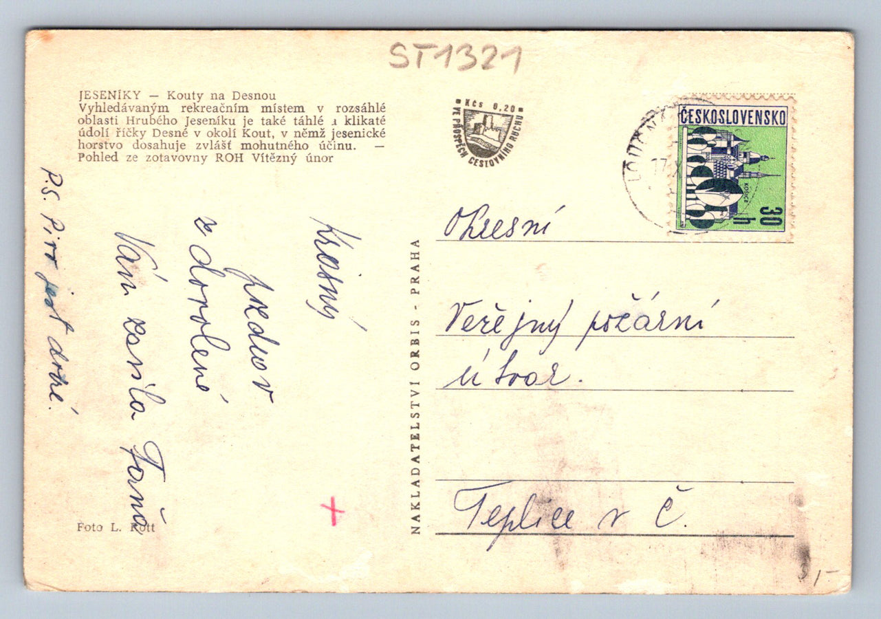 Pohlednice JESENÍKY - KOUTY NA DESNOU (ST1321)