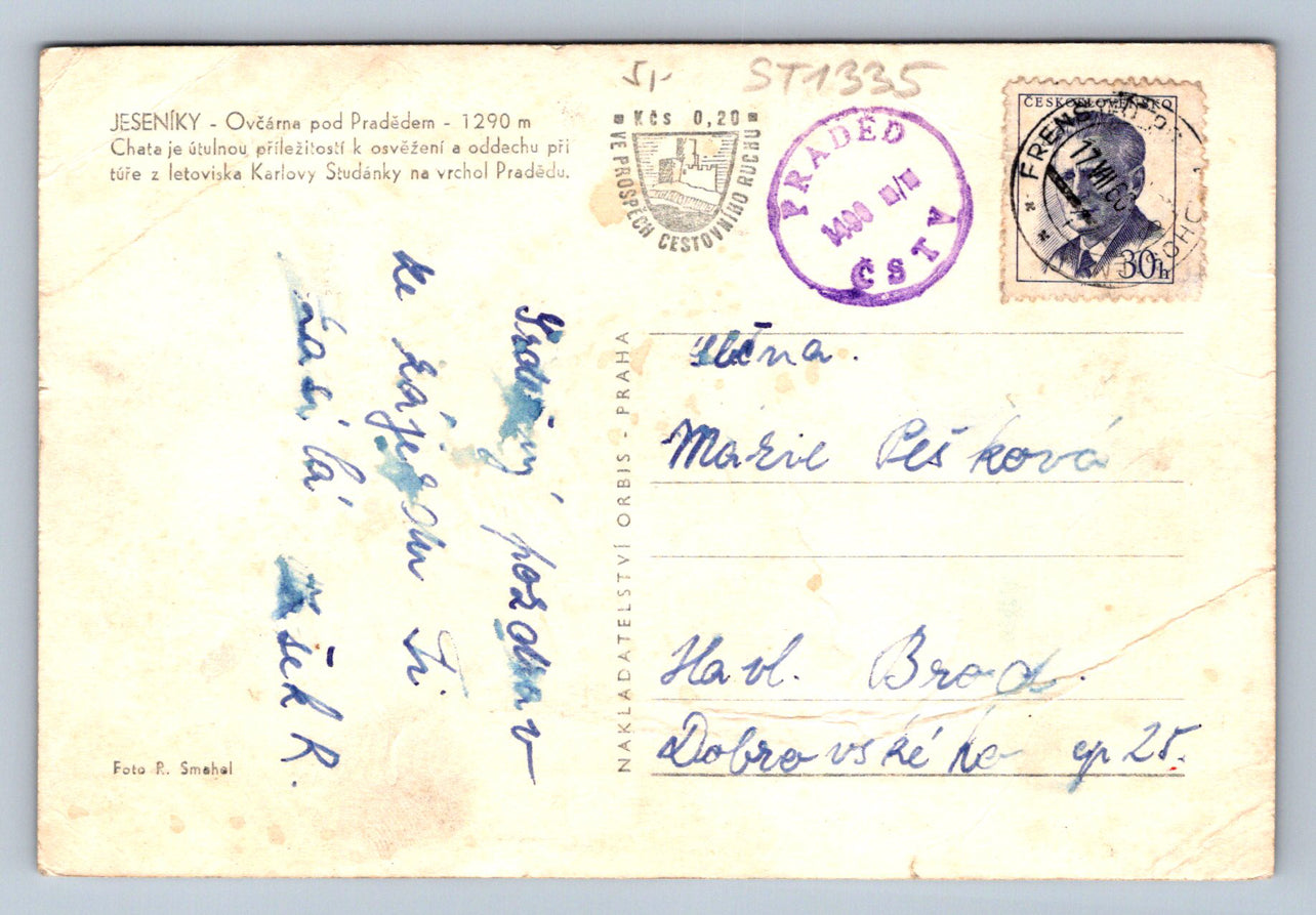 Pohlednice JESENÍKY - OVČÁRNA POD PRADĚDEM (ST1335)