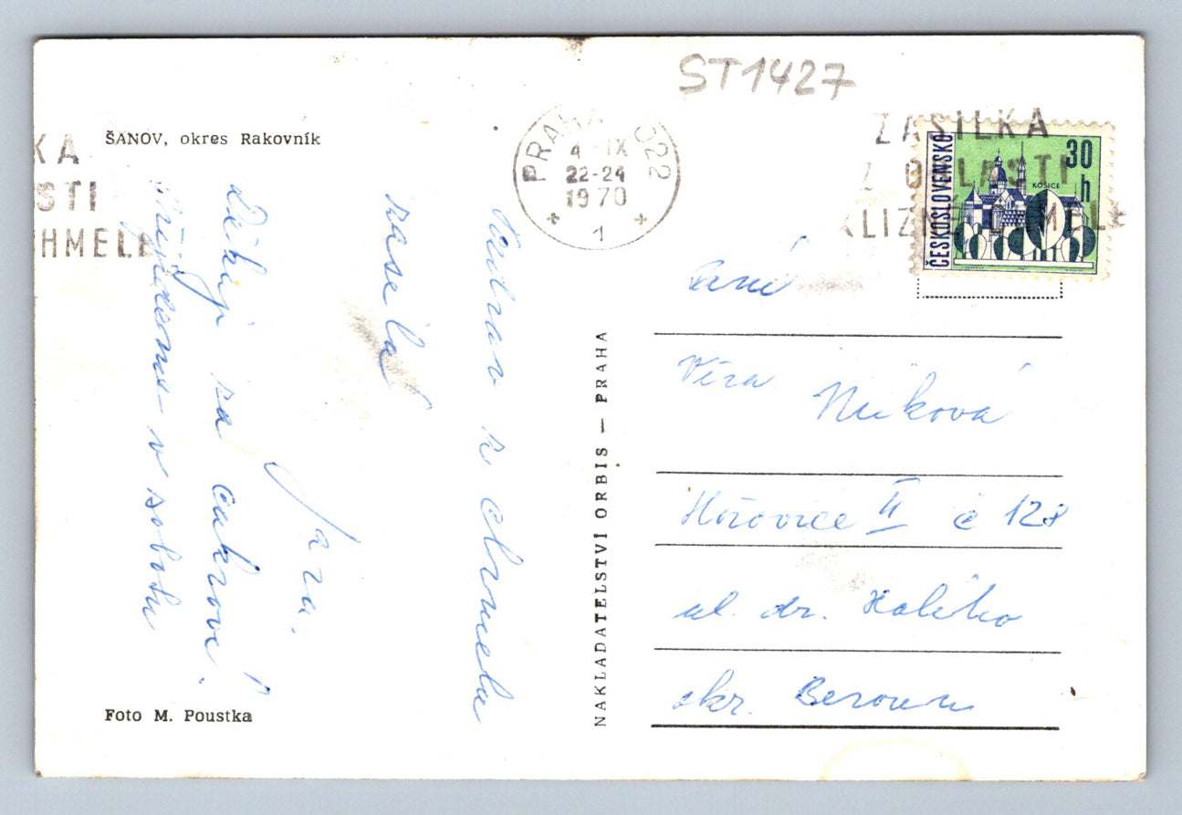 Pohlednice ŠANOV - OKRES RAKOVNÍK (ST1427)