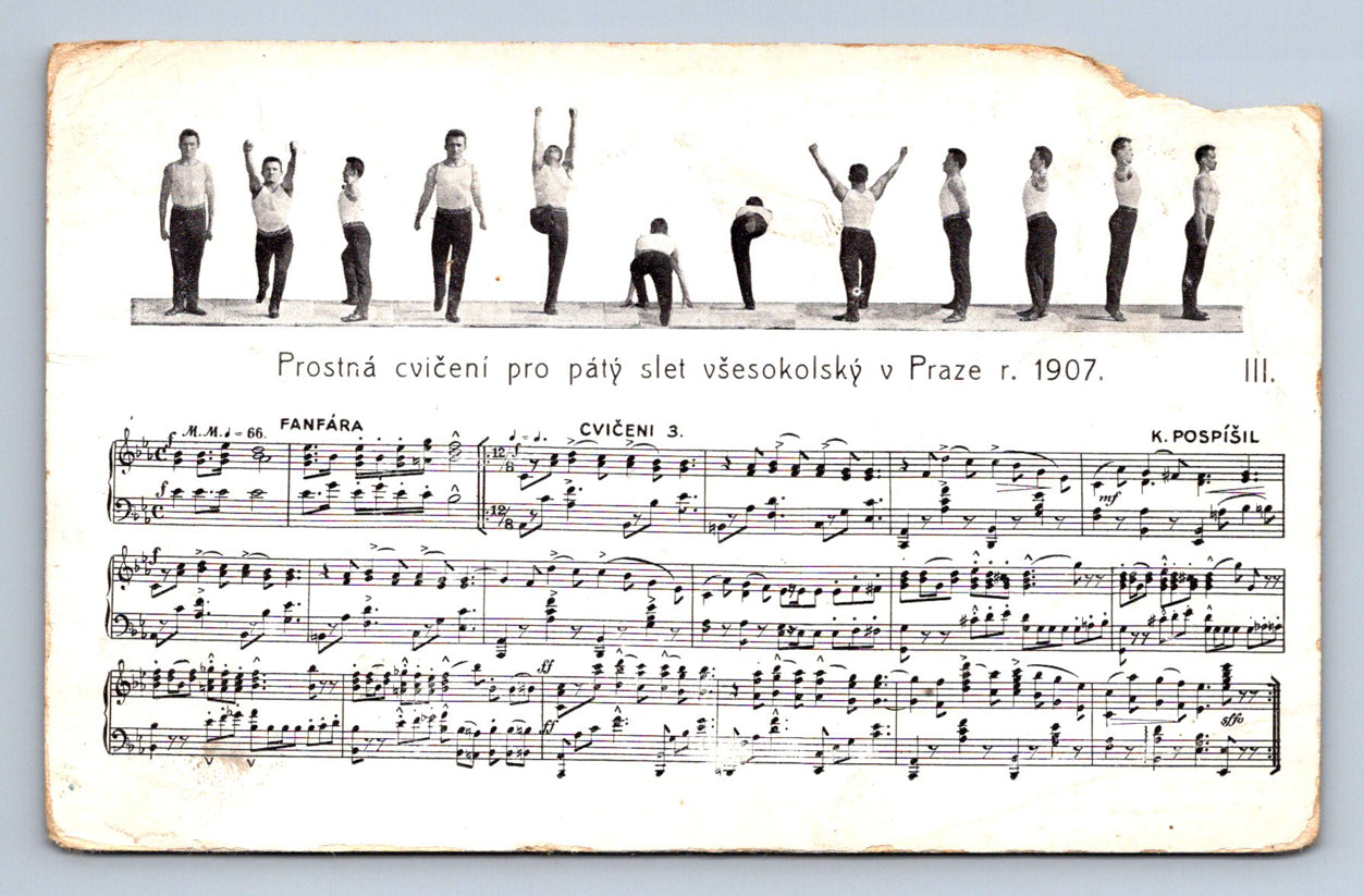 Pohlednice CVIČENÍ PRO PÁTÝ SLET VŠESOKOLSKÝ V PRAZE R. 1907 (ST1511)
