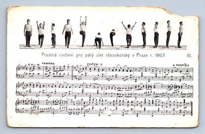 Pohlednice CVIČENÍ PRO PÁTÝ SLET VŠESOKOLSKÝ V PRAZE R. 1907 (ST1511)