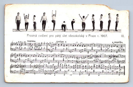 Pohlednice CVIČENÍ PRO PÁTÝ SLET VŠESOKOLSKÝ V PRAZE R. 1907 (ST1511)